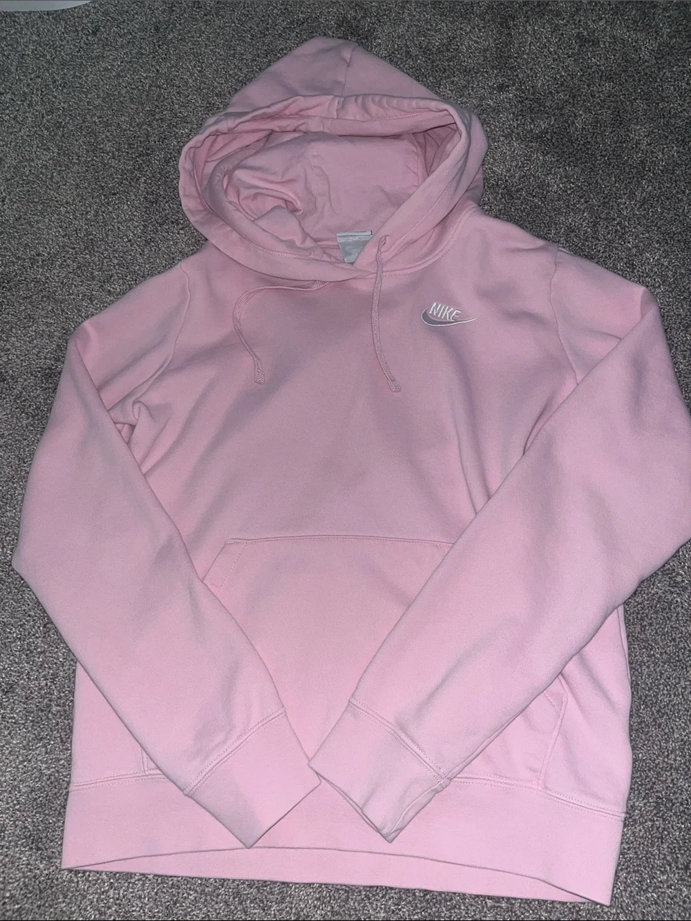 Nike Light Pink Pullover Hoodie with Embroidered Swoosh